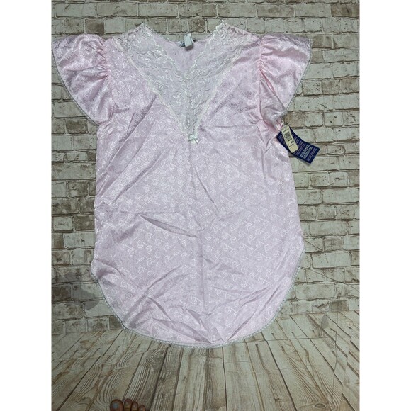 Vintage Lily of France  Night Gown Nightie size Medium Pink Lace NWT - Picture 1 of 6